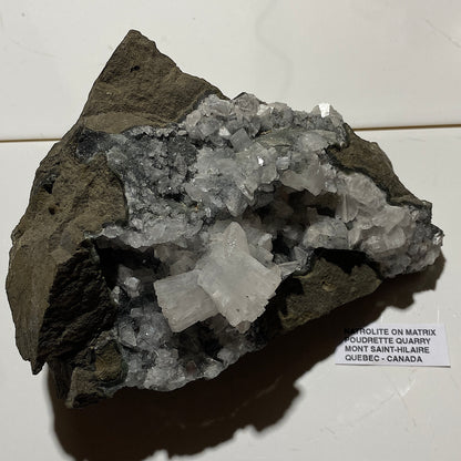 NATROLITE ON MATRIX - POUDRETTE QUARRY, MONT SAINT-HILAIRE, QUEBEC, CANADA 780g MF4517