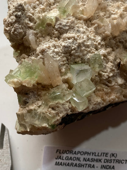 FLUORAPOPHYLLITE (K)  WITH STILBITE : JALGAON, NASHIK, MAHARASHTRA, INDIA 143g MF5145