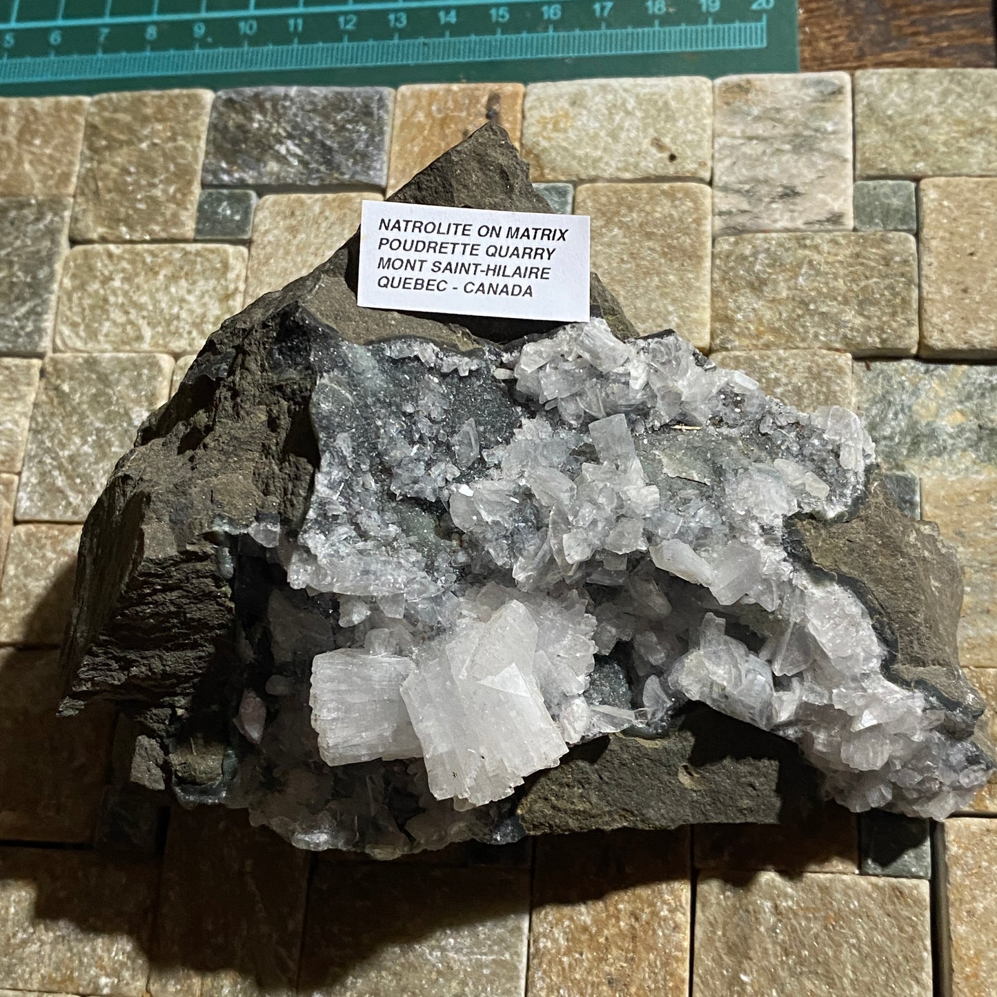 NATROLITE ON MATRIX - POUDRETTE QUARRY, MONT SAINT-HILAIRE, QUEBEC, CANADA 780g MF4517
