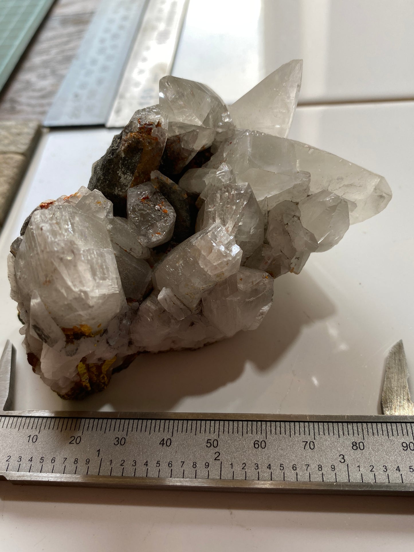 CALCITE WITH ORPIMENT & REALGAR : RARE SPECIMEN FROM MERCUR MINE, UTAH, U.S.A. 294g MF5147