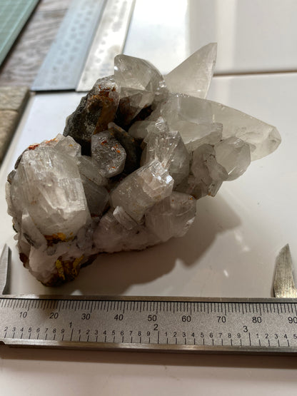 CALCITE WITH ORPIMENT & REALGAR : RARE SPECIMEN FROM MERCUR MINE, UTAH, U.S.A. 294g MF5147