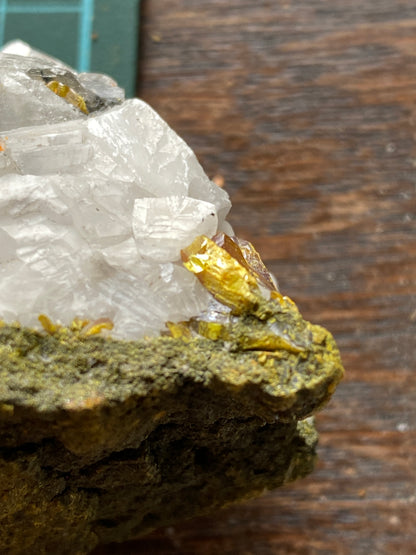 CALCITE WITH ORPIMENT & REALGAR : RARE SPECIMEN FROM MERCUR MINE, UTAH, U.S.A. 294g MF5147