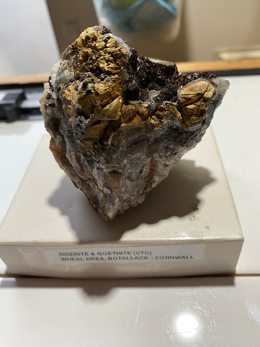 SIDERITE & GOETHITE : WHEAL DREA, BOTALLACK, ST JUST, CORNWALL. 274g. MF5150