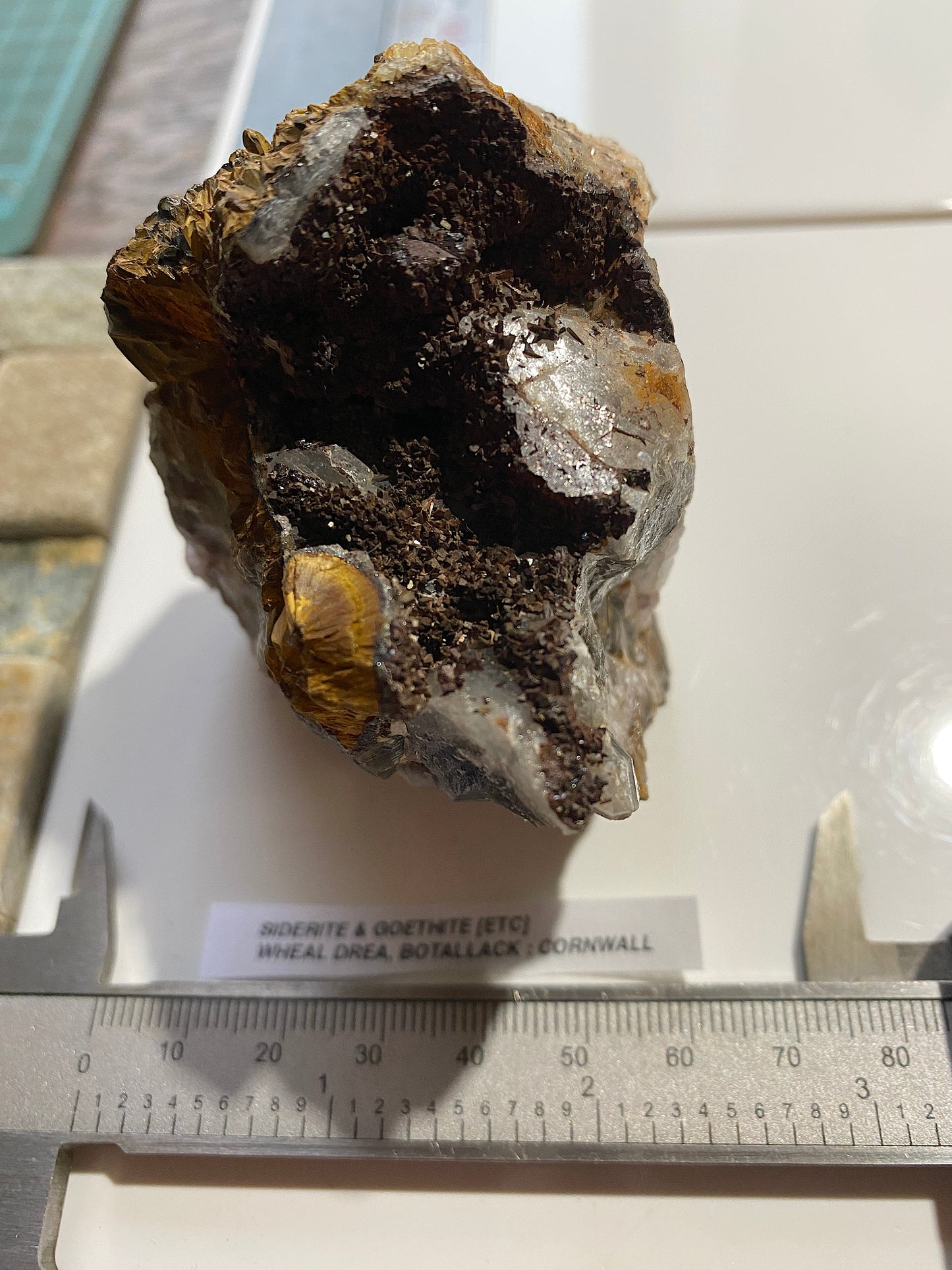 SIDERITE & GOETHITE : WHEAL DREA, BOTALLACK, ST JUST, CORNWALL. 274g. MF5150