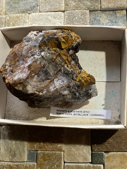 SIDERITE & GOETHITE : WHEAL DREA, BOTALLACK, ST JUST, CORNWALL. 274g. MF5150