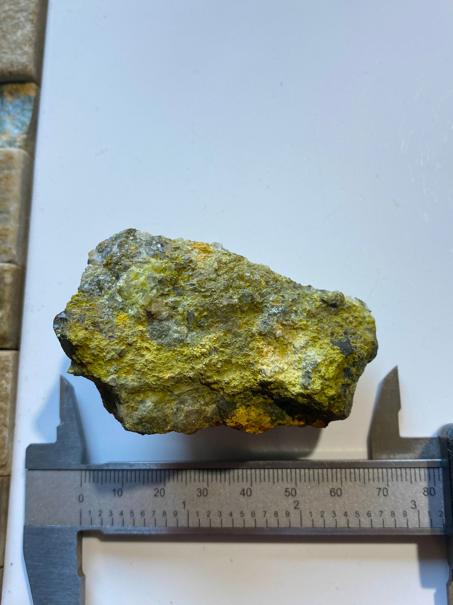 CHENEVIXITE : BAWDENE SHAFT, WHEAL GARLAND, ST DAY, CORNWALL  110g MF5152