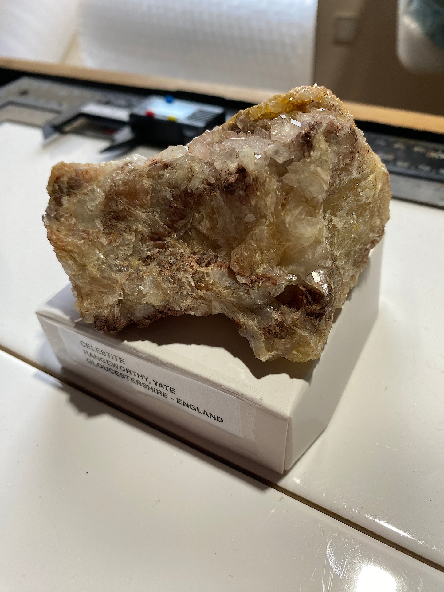 CELESTITE : RANGEWORTHY, YATE, GLOUCESTERSHIRE, ENGLAND 355g. MF5153