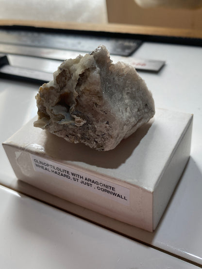 CLINOPTILOLITE WITH ARAGONITE - WHEAL HAZARD, BOTALLACK, CORNWALL  75g MF5157
