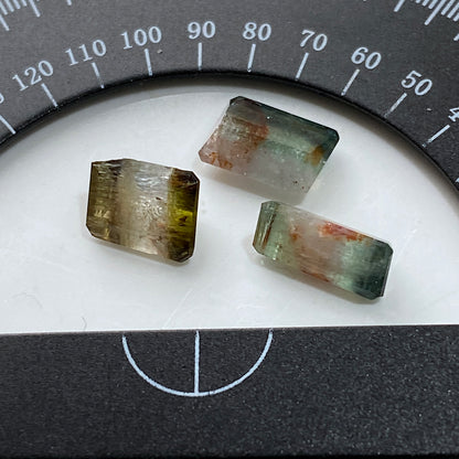 TOURMALINE NATURAL GEMSTONES x 3 : JAGODA MINE, MKUSHI, ZAMBIA. 4.55Ct MFG5470