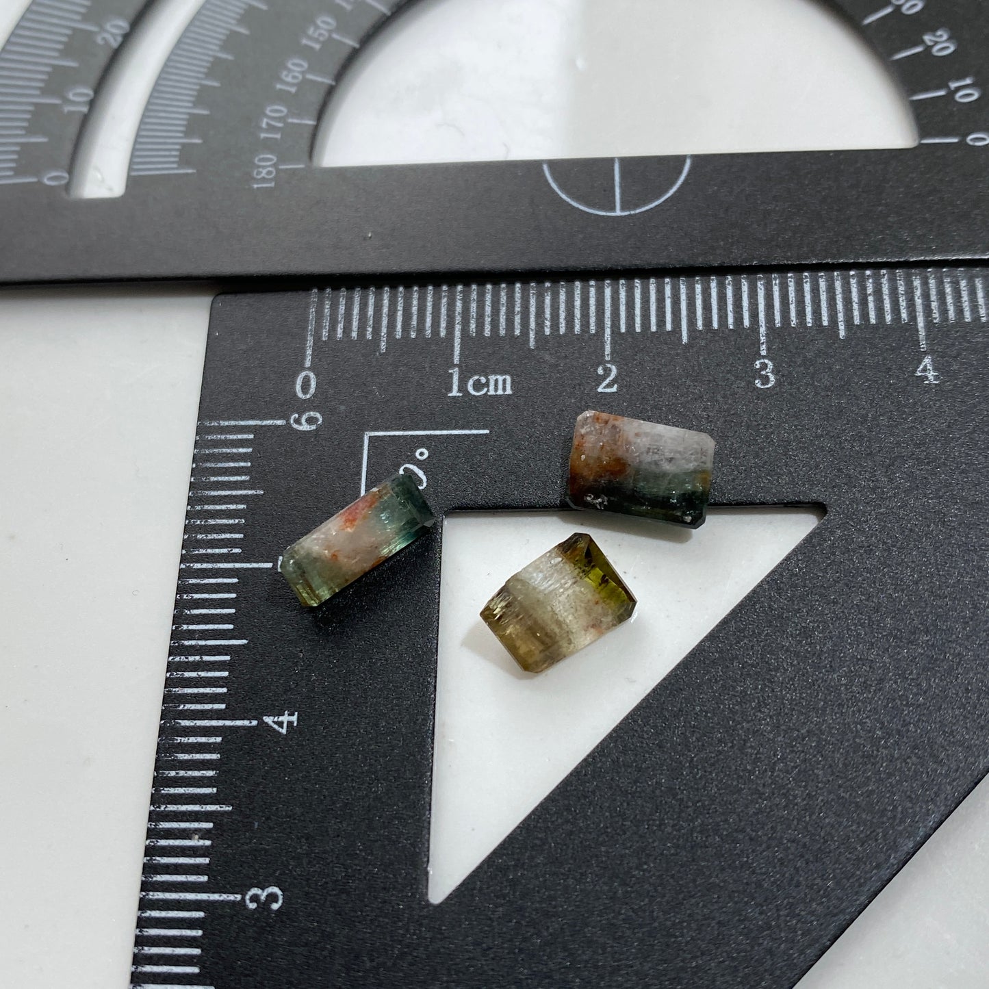 TOURMALINE NATURAL GEMSTONES x 3 : JAGODA MINE, MKUSHI, ZAMBIA. 4.55Ct MFG5470