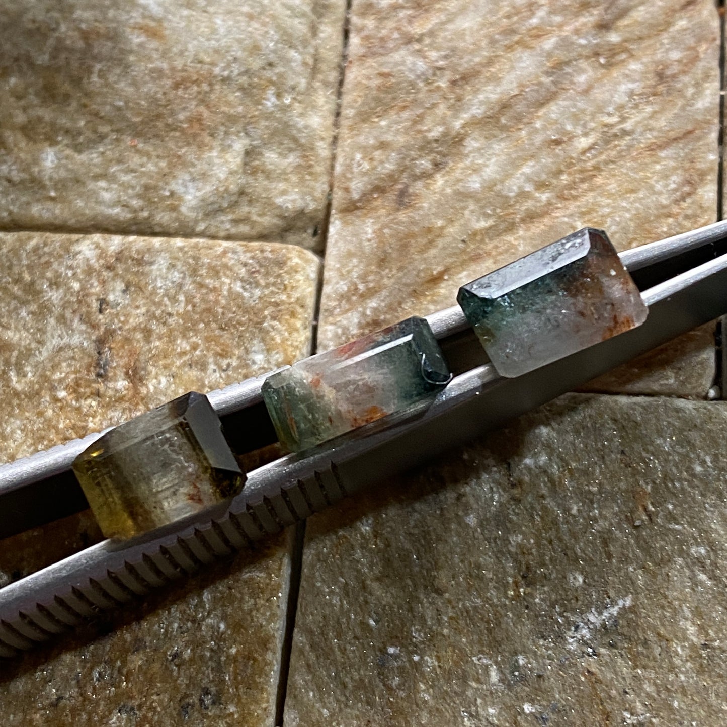 TOURMALINE NATURAL GEMSTONES x 3 : JAGODA MINE, MKUSHI, ZAMBIA. 4.55Ct MFG5470