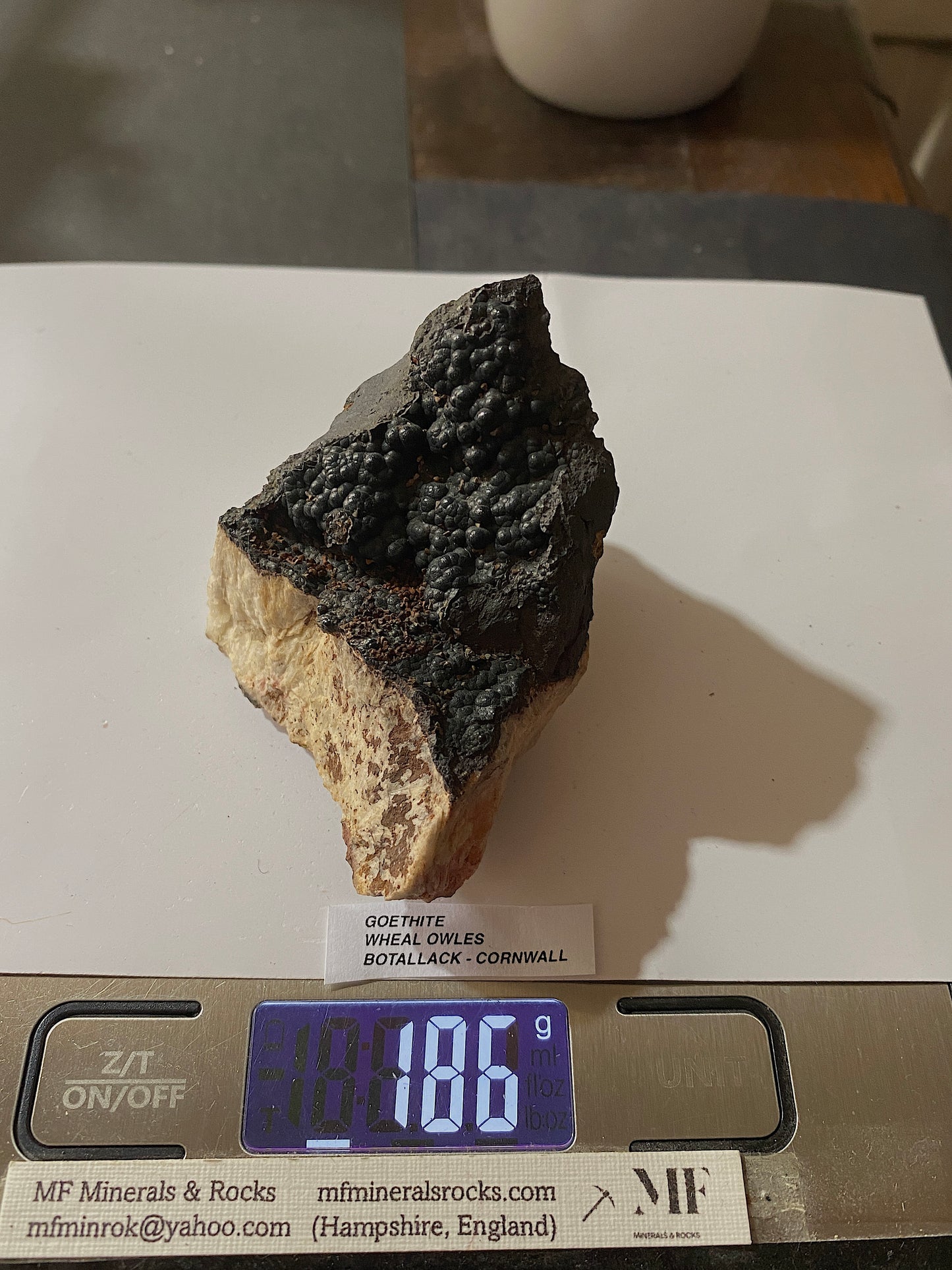GOETHITE : WHEAL OWLES, BOTALLACK, CORNWALL, ENGLAND  186g MF5163