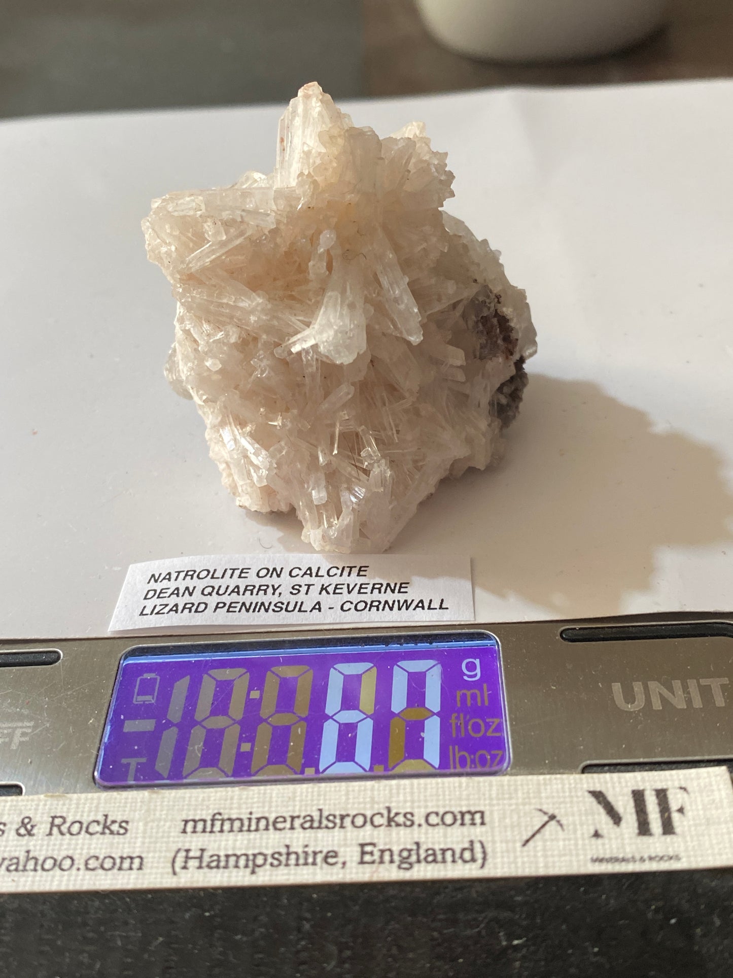 NATROLITE : DEAN QUARRY, ST KEVERNE, THE LIZARD PENINSULA, CORNWALL 67g MF5165