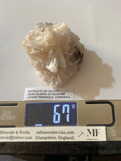 NATROLITE : DEAN QUARRY, ST KEVERNE, THE LIZARD PENINSULA, CORNWALL 67g MF5165