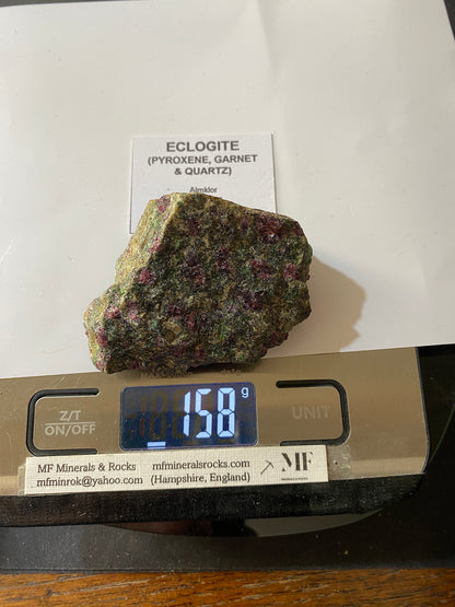 GARNETV RICH ECLOGITE : ALMKLOR, SUNNIMAR, NORWAY. 158g. MF5167