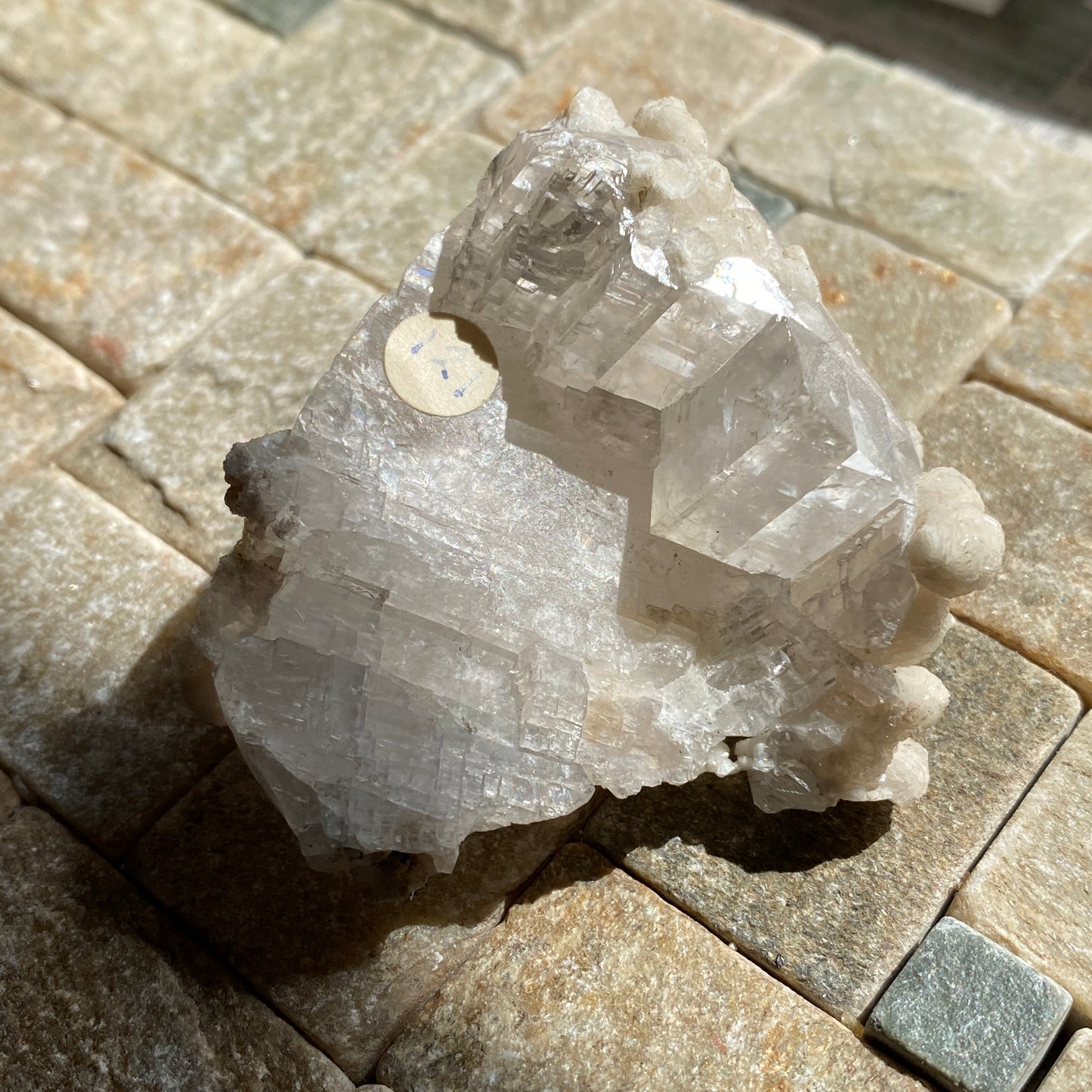 APOPHYLLITE ON CALCITE - REEDS GAP QUARRY, CONNECTICUT, U.S.A. 72g MF1950