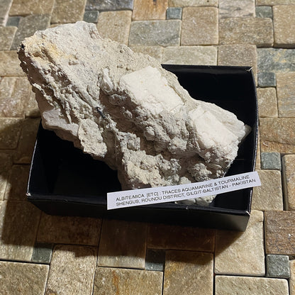 ALBITE/MICA WITH TRACES AQUAMARINE & TOURMALINE ETC : SHENGUS, ROUNDU DISTRICT, GILGIT-BALTISTAN.PAKISTAN