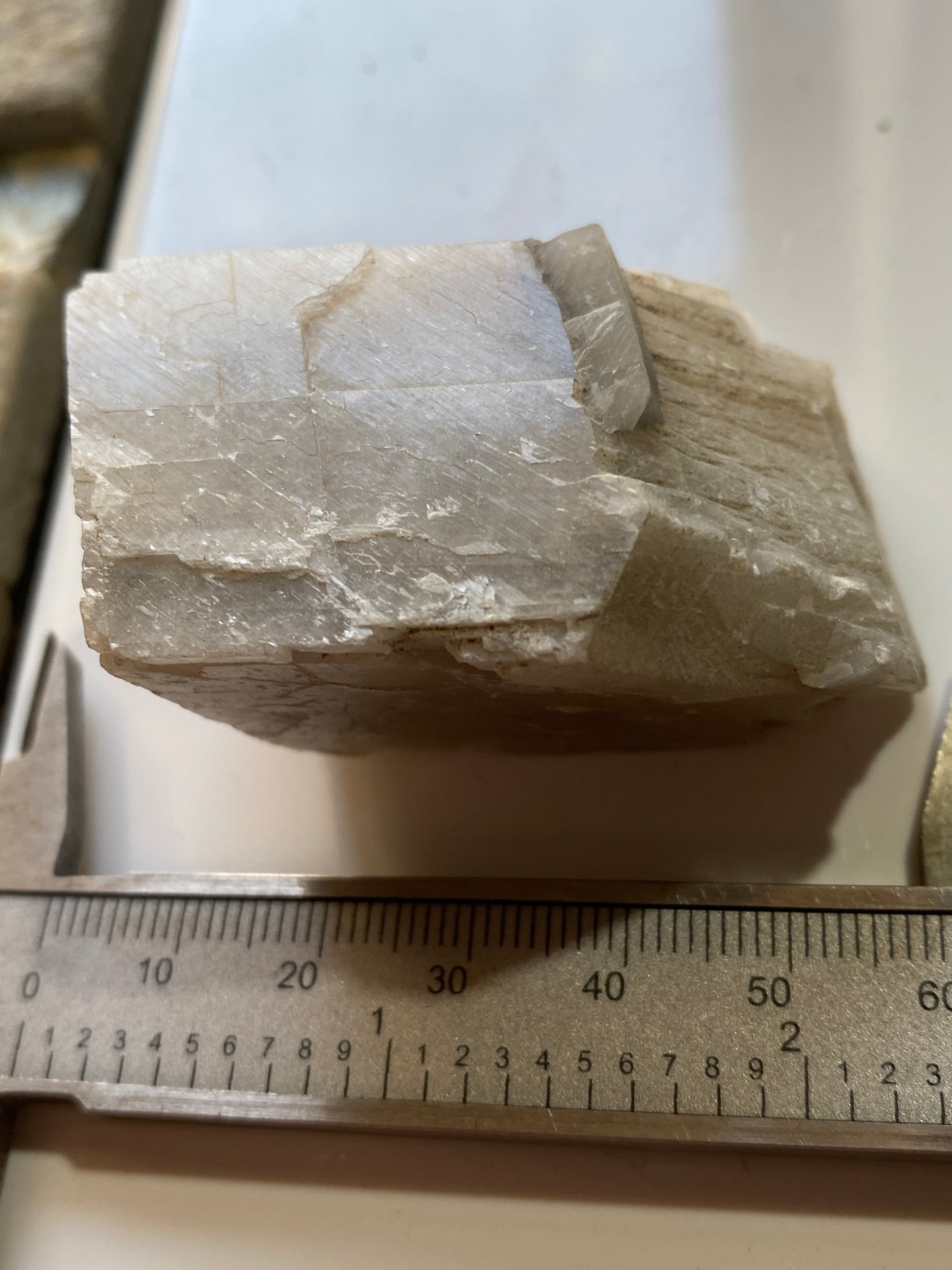 CALCITE RHOMB : NEW GLENCRIEFF MINE, WANLOCKHEAD, DUMFRIES & GALLOWAY, SCOTLAND  97g MF5169