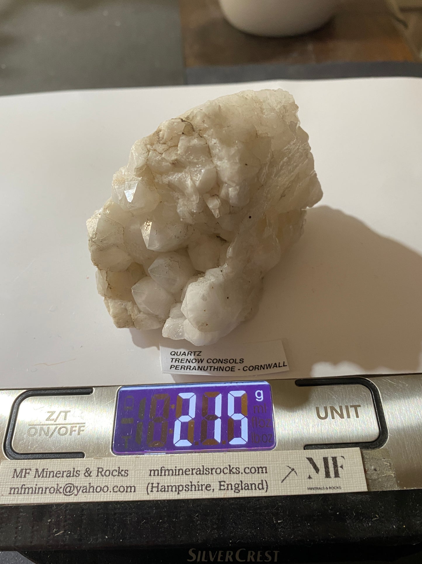 QUARTZ : TRENOW CONSOLS, PERRANUTHNOE, CORNWALL  215g MF5170