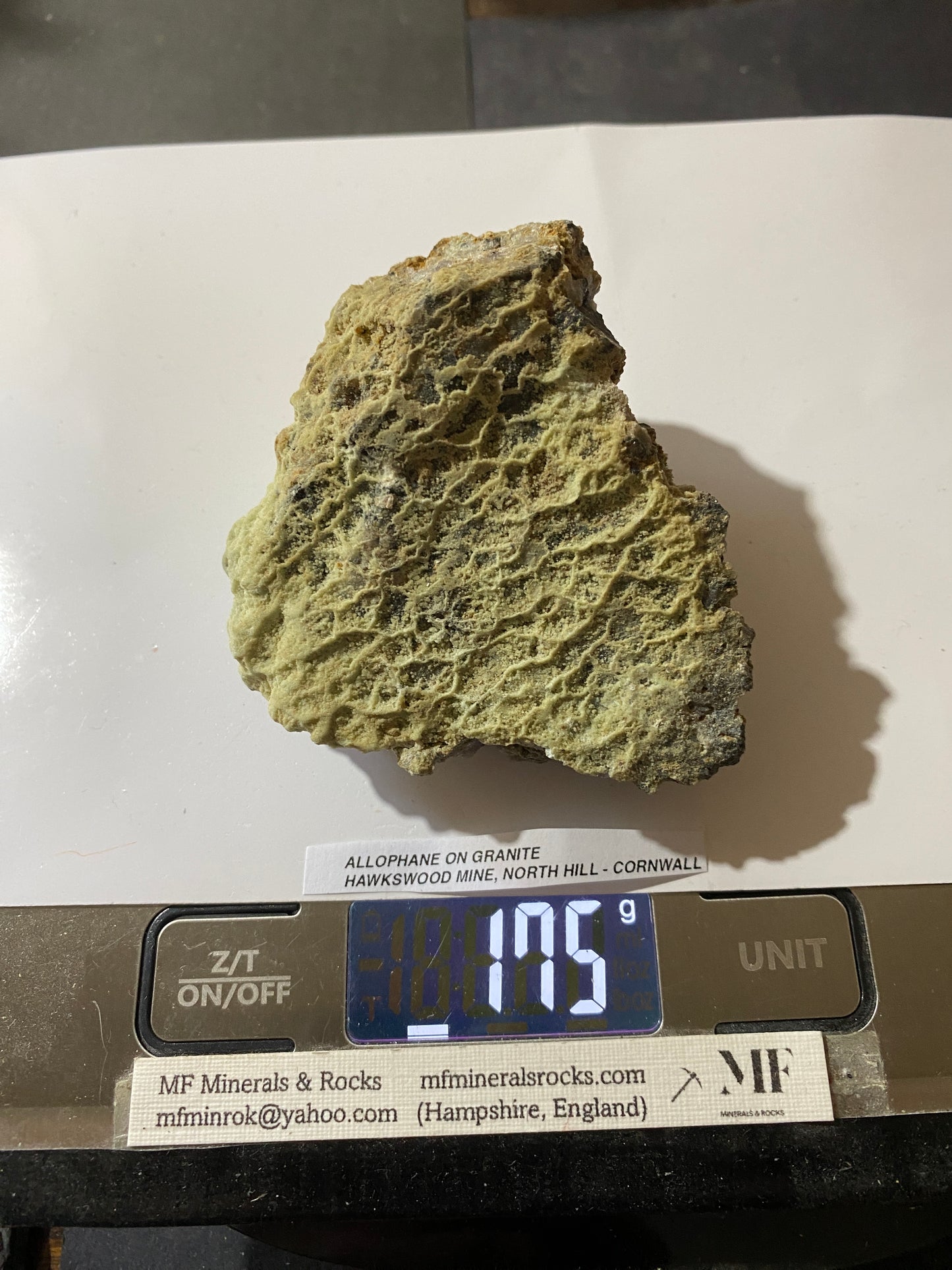 ALLOPHANE : HAWKSWOOD MINE, NORTH HILL, CORNWALL  175g MF5173