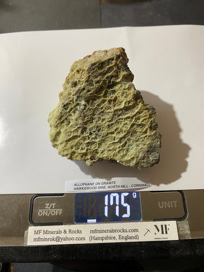 ALLOPHANE : HAWKSWOOD MINE, NORTH HILL, CORNWALL  175g MF5173