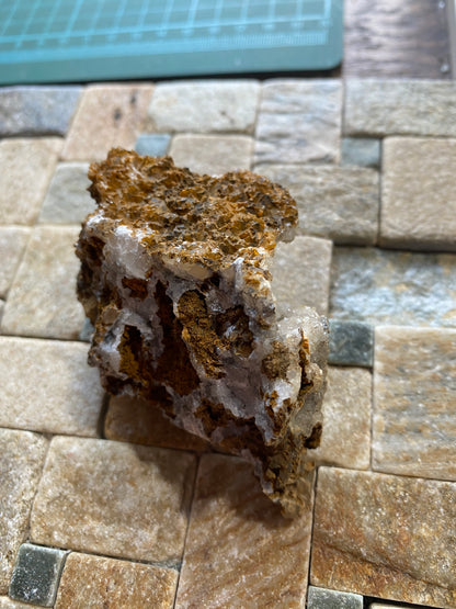 MARCASITE ON CALCITE UNUSUAL SPECIMEN FROM NORTH VERNON, INDIANA U.S.A. 77g MF5174