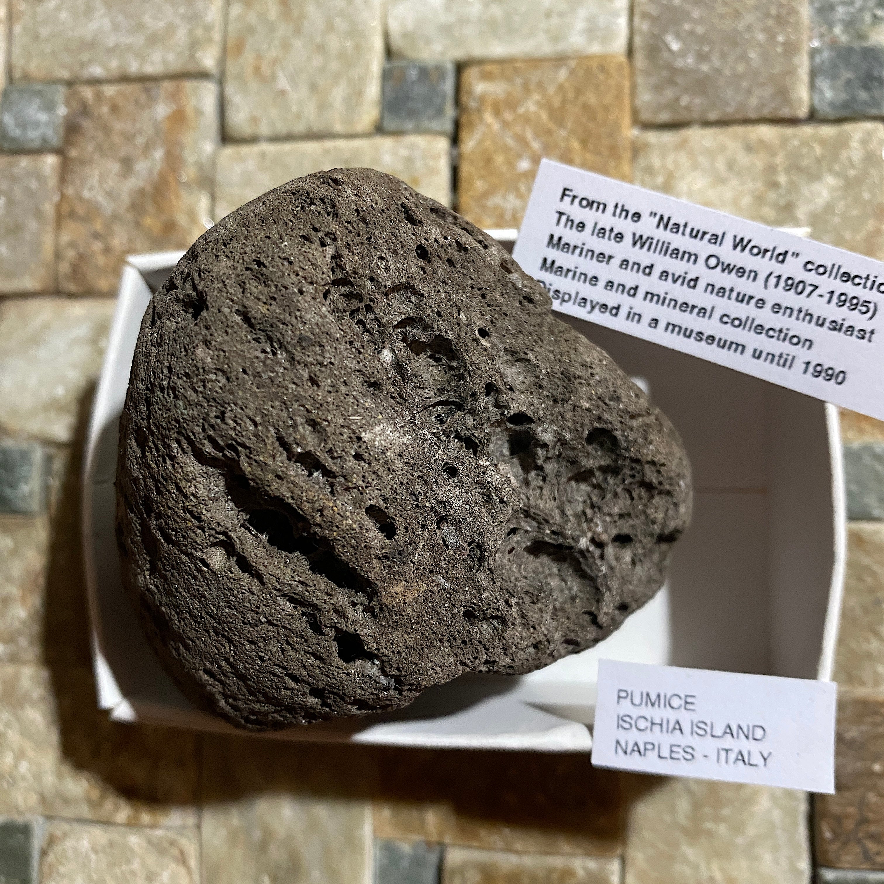 Volcanic Ejecta Table PUMICE VOLCANIC EJECTA : ISCHIA ISLAND, NAPLES, ITALY. 34g MF4530 – MF ...