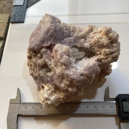 ELBAITE/QUARTZ/MICROCLINE ETC INTRIGUING SPECIMEN : PYINGYI TAUNG, MYANMAR 727g MF4532