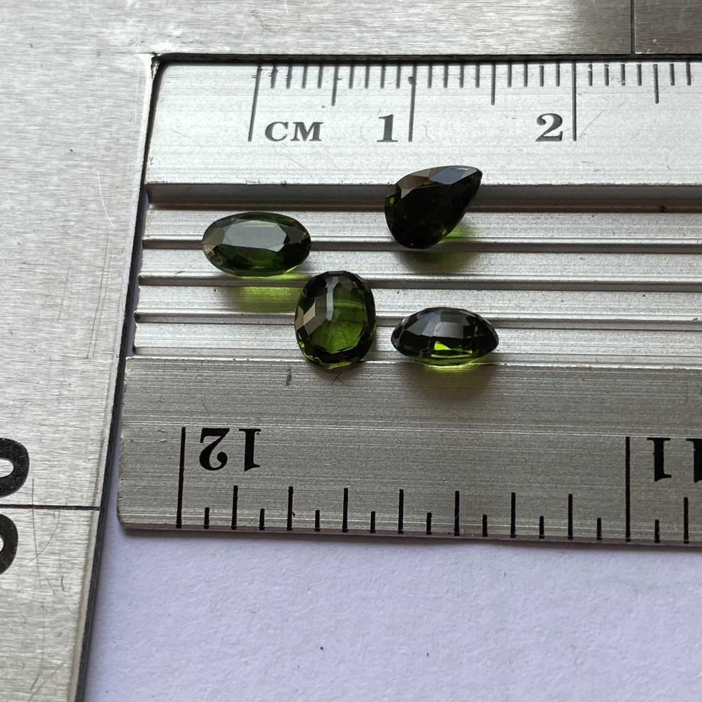 CHROME TOURMALINE NATURAL GEMSTONES X 4   -  MADAGASCAR. 2.51Ct. MFG2287