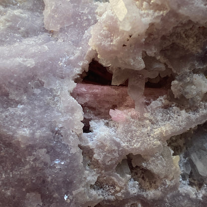 ELBAITE/QUARTZ/MICROCLINE ETC INTRIGUING SPECIMEN : PYINGYI TAUNG, MYANMAR 727g MF4532