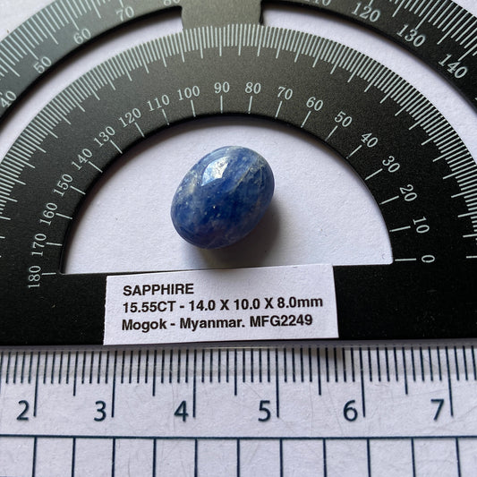 SAPPHIRE CORUNDUM  GEMSTONE - MOGOK, PWIN-Oo-LWIN, MANDALAY, MYANMAR 15.55Ct MFG2249