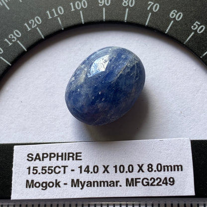 SAPPHIRE CORUNDUM  GEMSTONE - MOGOK, PWIN-Oo-LWIN, MANDALAY, MYANMAR 15.55Ct MFG2249