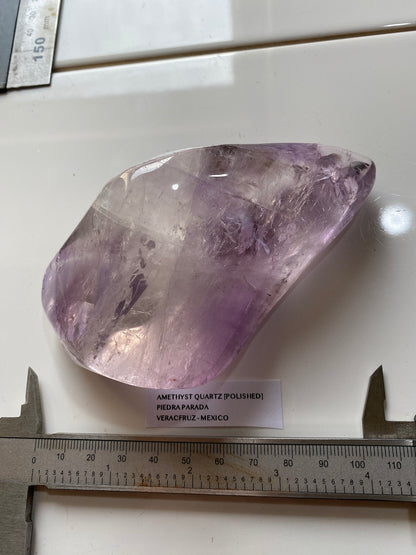 AMETHYST QUARTZ LARGE POLISHED SPECIMEN : PIEDRA PARADA, MEXICO  319g MF5178