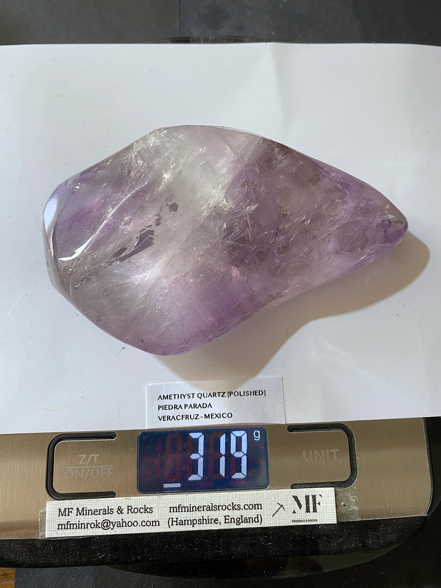 AMETHYST QUARTZ LARGE POLISHED SPECIMEN : PIEDRA PARADA, MEXICO  319g MF5178
