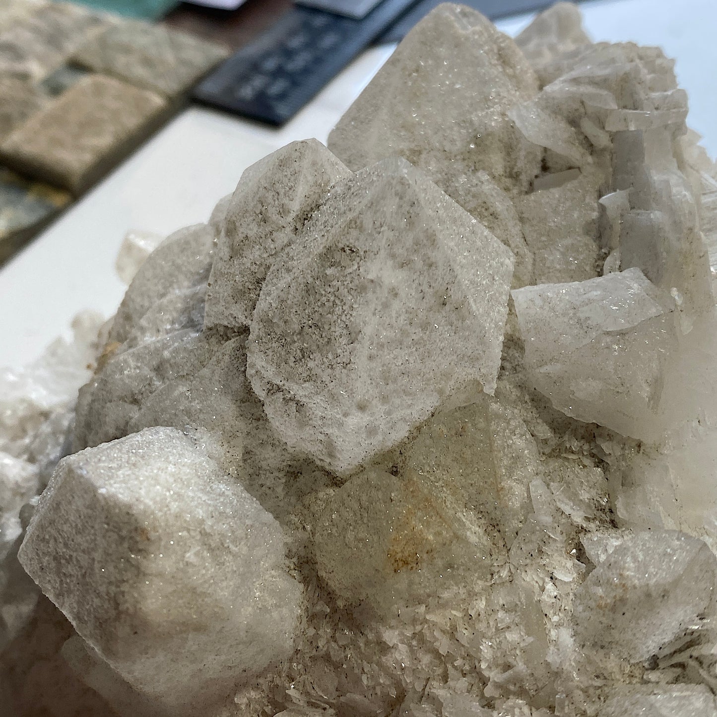 WITHERITE WITH CALCITE : MINERVA MINE, HARDIN COUNTY, ILLINOIS, U.S.A. 959g MF4533