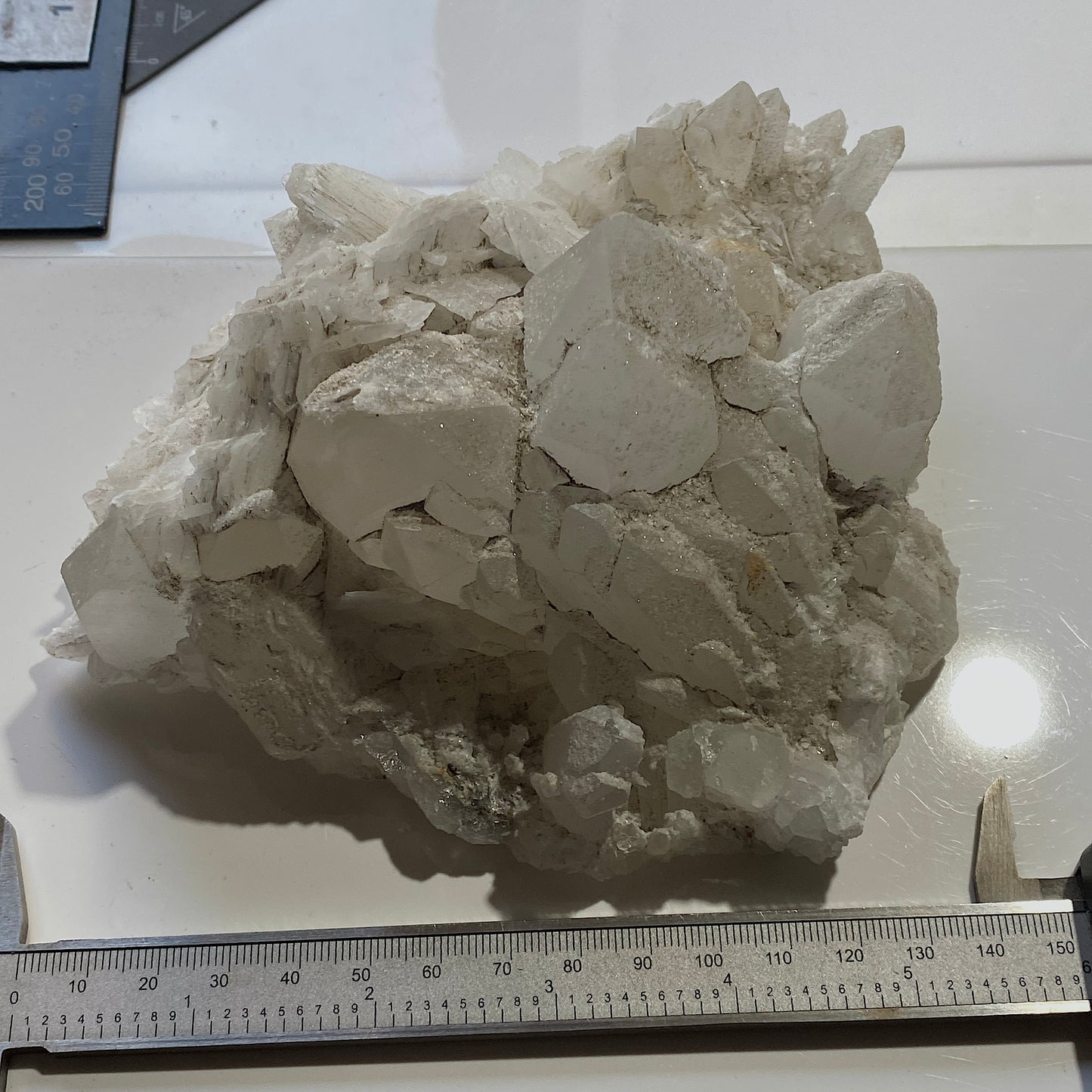 WITHERITE WITH CALCITE : MINERVA MINE, HARDIN COUNTY, ILLINOIS, U.S.A. 959g MF4533