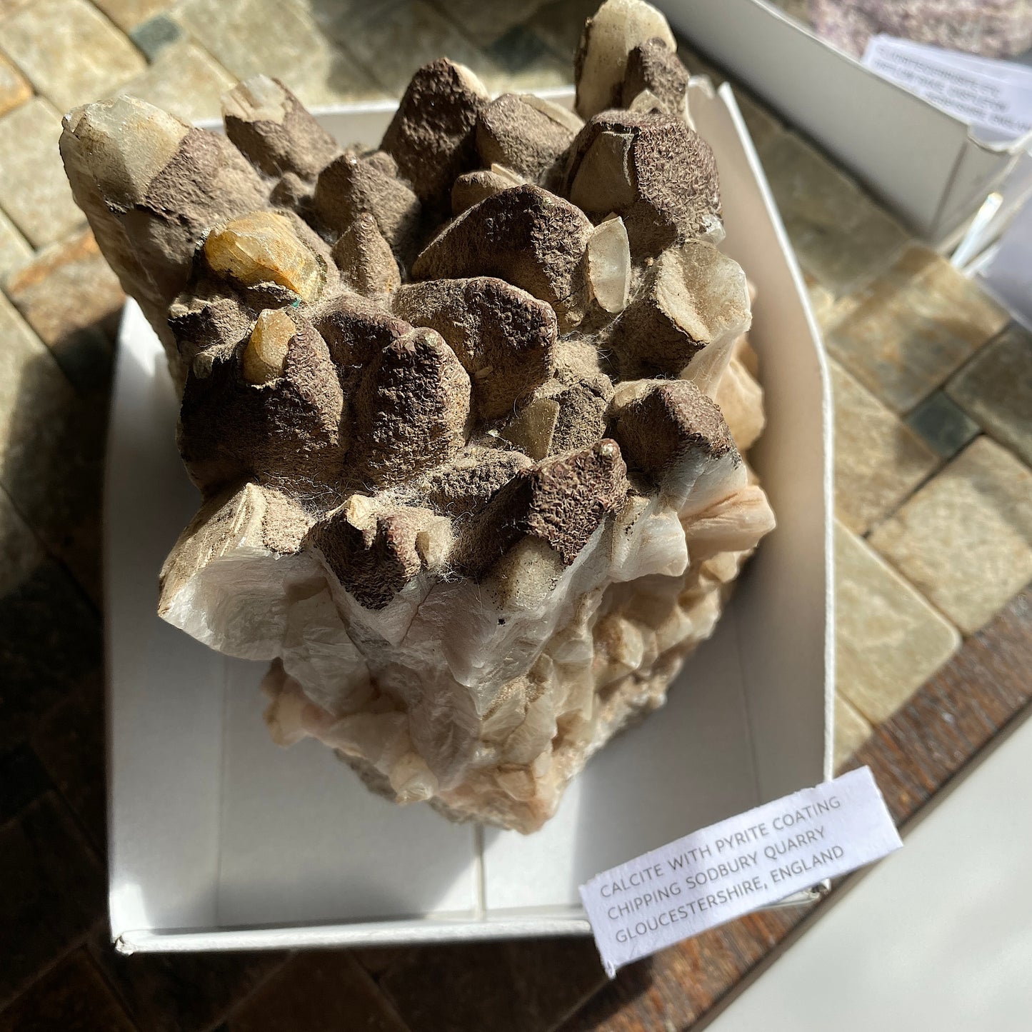 DOG TOOTH CALCITE WITH PYRITE COATING, CHIPPING SODBURY, ENGLAND LARGE 955g MF1958