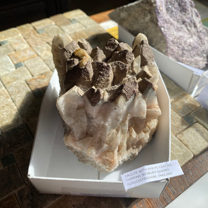 DOG TOOTH CALCITE WITH PYRITE COATING, CHIPPING SODBURY, ENGLAND LARGE 955g MF1958