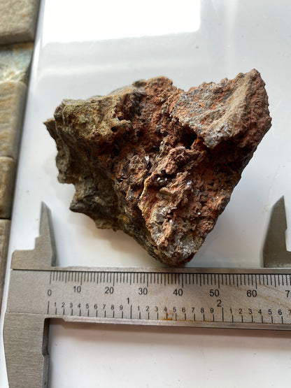 AXINITE [ETC] ON MATRIX : TRIAL SHAFT, ST PIRAN'S CROSS, PENHALE SANDS, CORNWALL  MF5181