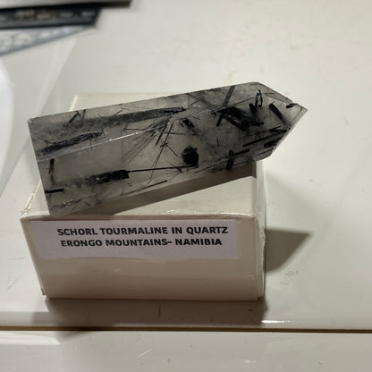 SCHORL TOURMALINE IN QUARTZ : ERONGO MOUNTAINS, NAMIBIA  34g MF4537