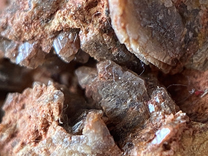 AXINITE [ETC] ON MATRIX : TRIAL SHAFT, ST PIRAN'S CROSS, PENHALE SANDS, CORNWALL  MF5181