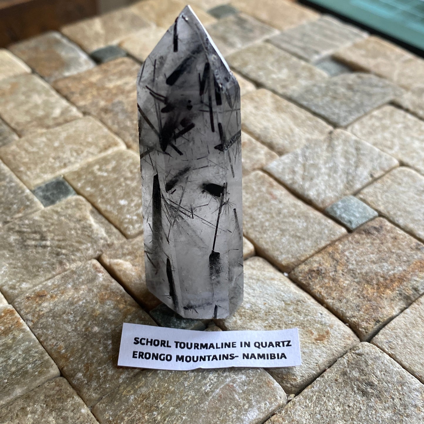 SCHORL TOURMALINE IN QUARTZ : ERONGO MOUNTAINS, NAMIBIA  34g MF4537