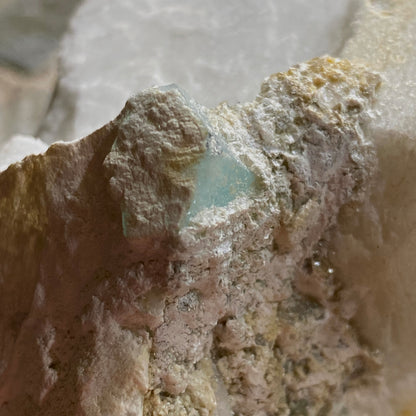 AQUAMARINE BERYL IN ALBITE - CHUMAR BAKHOOR, NAGAR DISTRICT, GILGIT-BALTISTAN, PAKISTAN