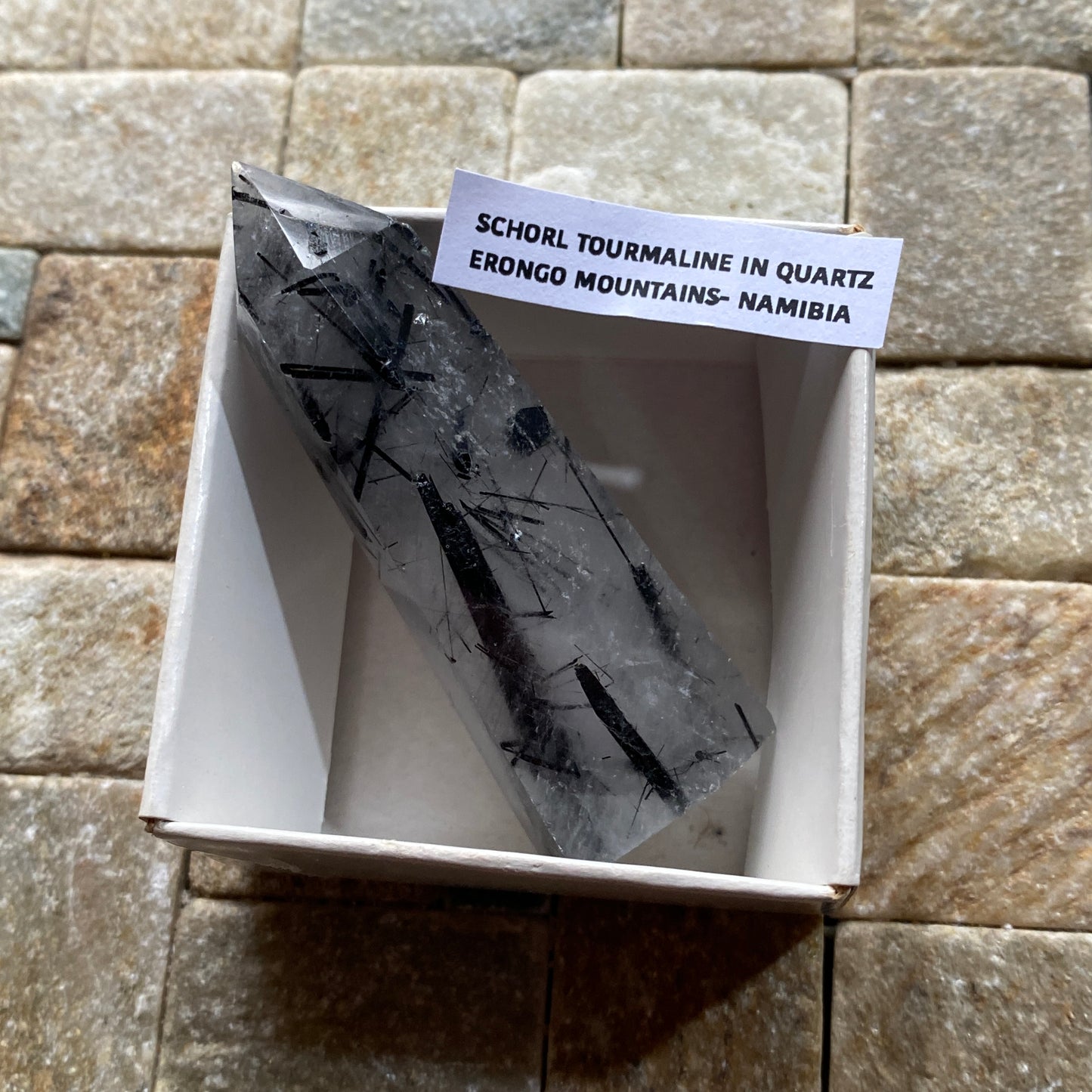 SCHORL TOURMALINE IN QUARTZ : ERONGO MOUNTAINS, NAMIBIA  34g MF4537