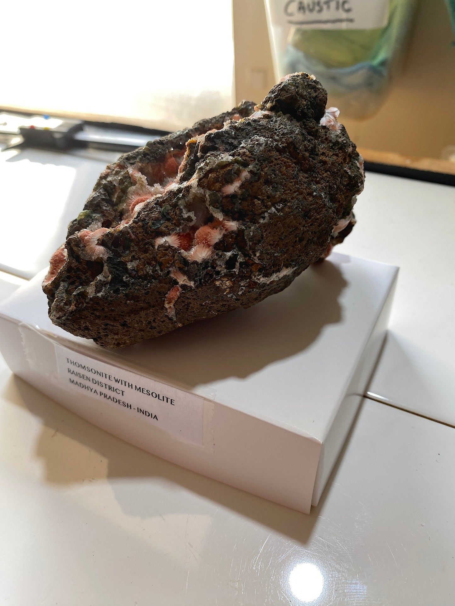 THOMSONITE WITH MESOLITE IMPRESSIVE SPECIMEN : RAISEN, MADHYA PRADESH, INDIA 437g MF5182