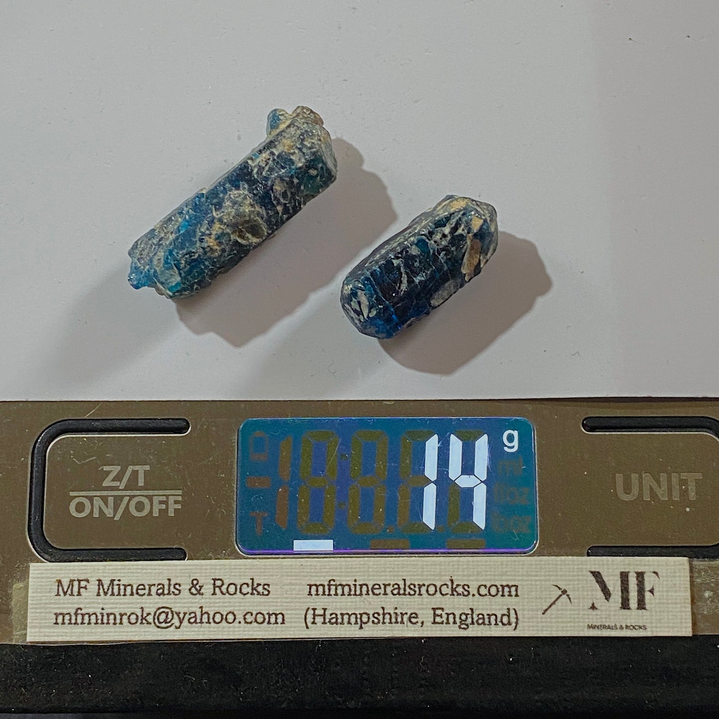 APATITE x 2 SPECIMENS : ROSSING MOUNTAINS, ERONGO, NAMIBIA 14g MF4538