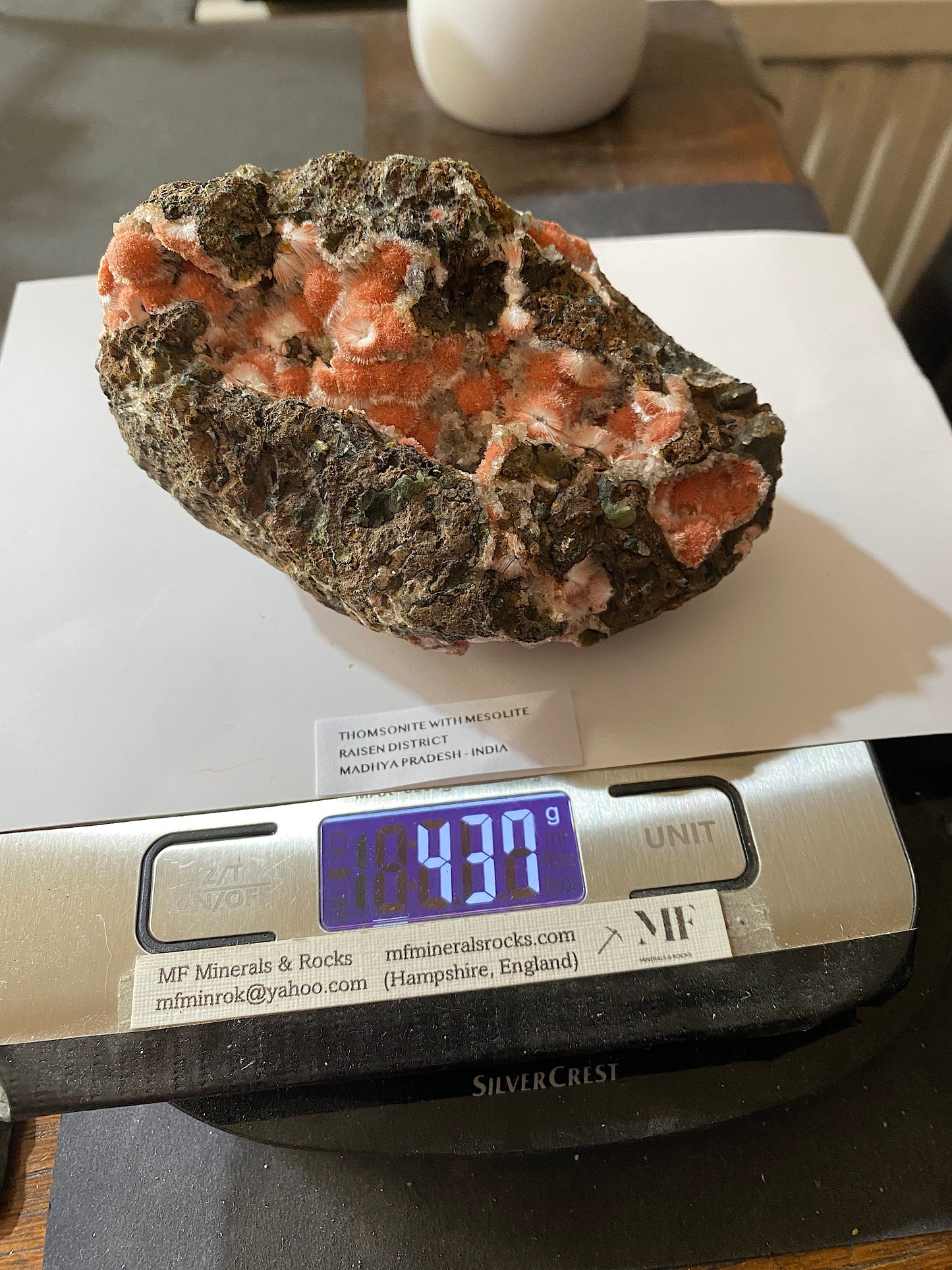 THOMSONITE WITH MESOLITE IMPRESSIVE SPECIMEN : RAISEN, MADHYA PRADESH, INDIA 437g MF5182