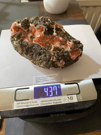 THOMSONITE WITH MESOLITE IMPRESSIVE SPECIMEN : RAISEN, MADHYA PRADESH, INDIA 437g MF5182