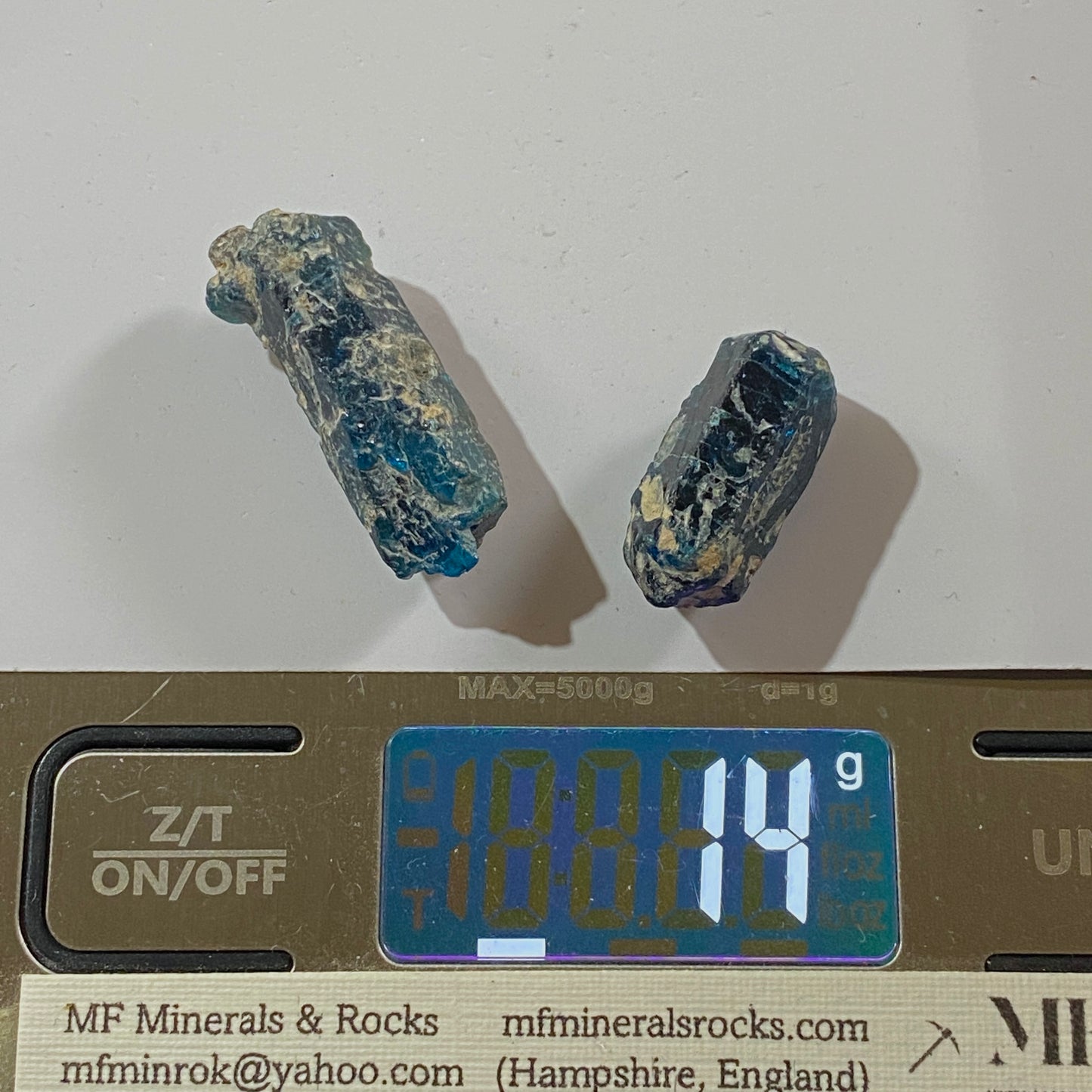 APATITE x 2 SPECIMENS : ROSSING MOUNTAINS, ERONGO, NAMIBIA 14g MF4538