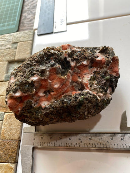 THOMSONITE WITH MESOLITE IMPRESSIVE SPECIMEN : RAISEN, MADHYA PRADESH, INDIA 437g MF5182